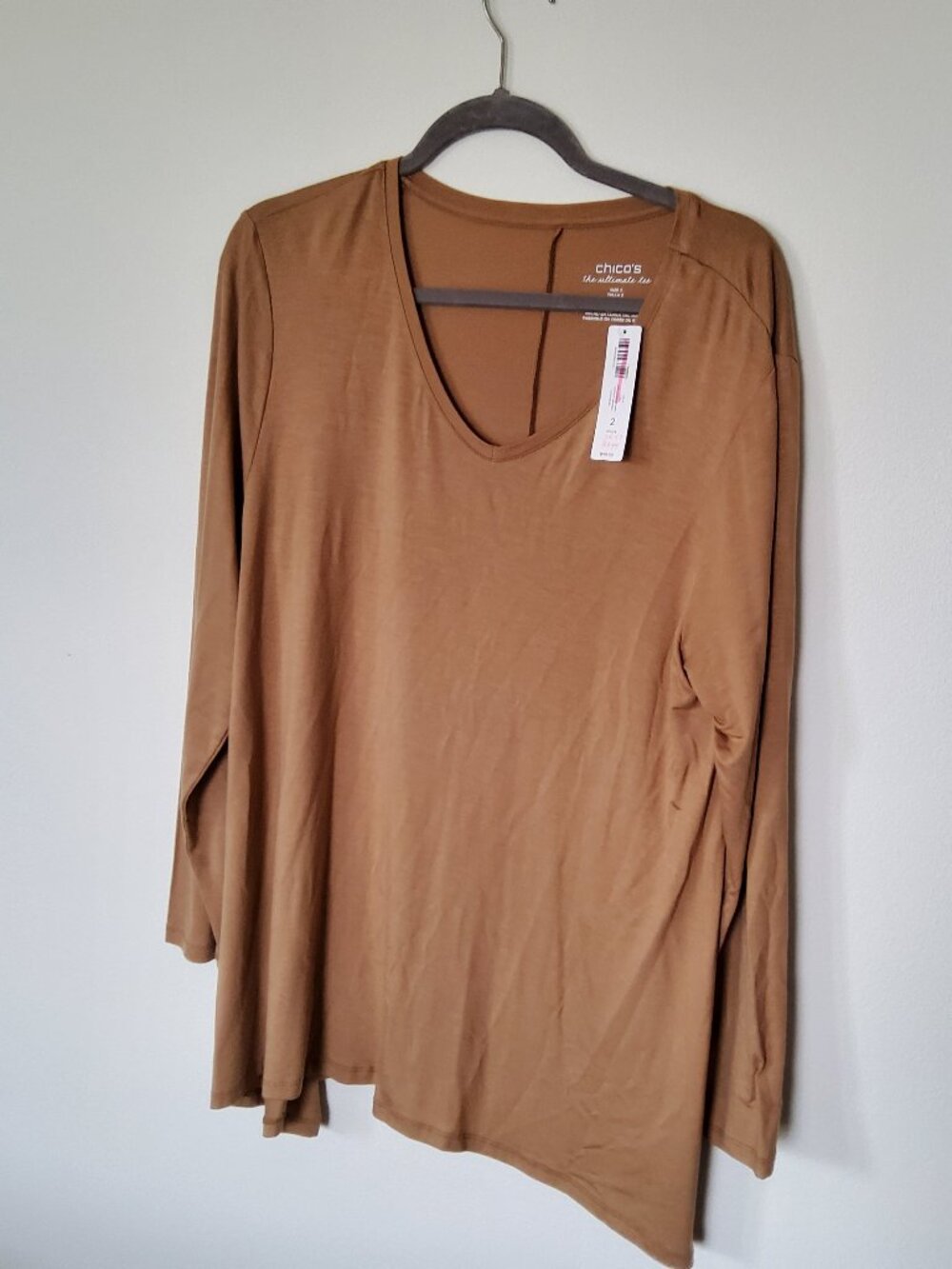 Chico's Camel Brown Tunic Top size 2 fits XL